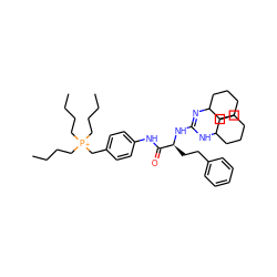 CCCC[P+](CCCC)(CCCC)Cc1ccc(NC(=O)[C@H](CCc2ccccc2)N/C(=N/C2CCCCC2)NC2CCCCC2)cc1 ZINC000027110042