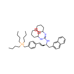 CCCC[PH](CCCC)(CCCC)Cc1ccc(/C=C/[C@H](Cc2ccc3ccccc3c2)N/C(=N/C2CCCCC2)NC2CCCCC2)cc1 ZINC000049802692