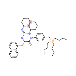 CCCC[PH](CCCC)(CCCC)Cc1ccc(NC(=O)[C@H](Cc2cccc3ccccc23)N/C(=N/C2CCCCC2)NC2CCCCC2)cc1 ZINC000049803914