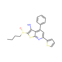 CCCC[S@+]([O-])c1sc2nc(-c3cccs3)cc(-c3ccccc3)c2c1N ZINC000005655519