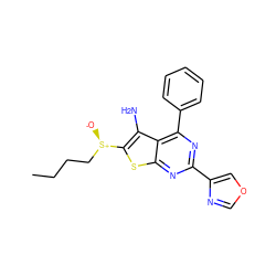 CCCC[S@@+]([O-])c1sc2nc(-c3cocn3)nc(-c3ccccc3)c2c1N ZINC001772614178