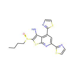 CCCC[S@@+]([O-])c1sc2nc(-c3nccs3)cc(-c3nccs3)c2c1N ZINC001772634721