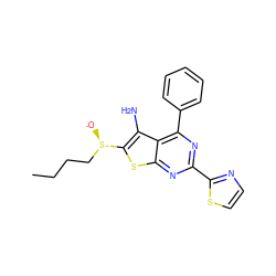 CCCC[S@@+]([O-])c1sc2nc(-c3nccs3)nc(-c3ccccc3)c2c1N ZINC001772609122