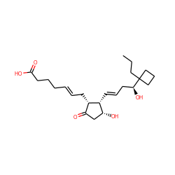 CCCC1([C@@H](O)C/C=C/[C@@H]2[C@H](O)CC(=O)[C@@H]2C/C=C/CCCC(=O)O)CCC1 ZINC000026169462