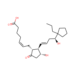 CCCC1([C@@H](O)C/C=C/[C@H]2[C@H](O)CC(=O)[C@@H]2C/C=C\CCCC(=O)O)CCCC1 ZINC000013836514