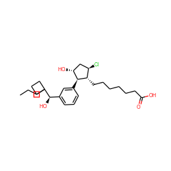 CCCC1([C@H](O)c2cccc([C@H]3[C@H](O)C[C@@H](Cl)[C@@H]3CCCCCCC(=O)O)c2)CCC1 ZINC000137010293