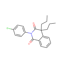 CCCC1(CCC)C(=O)N(c2ccc(Cl)cc2)C(=O)c2ccccc21 ZINC000040935047