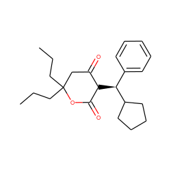 CCCC1(CCC)CC(=O)C([C@@H](c2ccccc2)C2CCCC2)C(=O)O1 ZINC000100785584