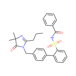 CCCC1=NC(C)(C)C(=O)N1Cc1ccc(-c2ccccc2S(=O)(=O)NC(=O)c2ccccc2)cc1 ZINC000001483057