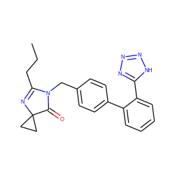 CCCC1=NC2(CC2)C(=O)N1Cc1ccc(-c2ccccc2-c2nnn[nH]2)cc1 ZINC000029312939