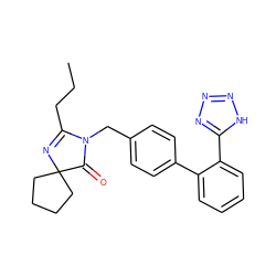 CCCC1=NC2(CCCC2)C(=O)N1Cc1ccc(-c2ccccc2-c2nnn[nH]2)cc1 ZINC000029326905