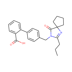 CCCC1=NC2(CCCC2)C(=O)N1Cc1ccc(-c2ccccc2C(=O)O)cc1 ZINC000013833585