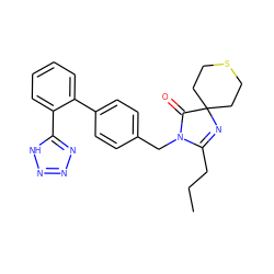 CCCC1=NC2(CCSCC2)C(=O)N1Cc1ccc(-c2ccccc2-c2nnn[nH]2)cc1 ZINC000029314845