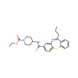 CCCC1=Nc2cc(C(=O)NC3CCN(C(=O)OCC)CC3)ccc2Sc2ccccc21 ZINC000009607949