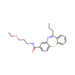 CCCC1=Nc2cc(C(=O)NCCCOCC)ccc2Sc2ccccc21 ZINC000004929673