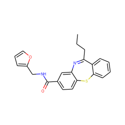 CCCC1=Nc2cc(C(=O)NCc3ccco3)ccc2Sc2ccccc21 ZINC000004929586