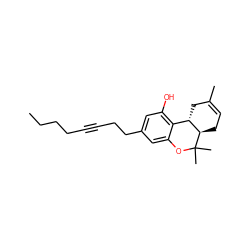 CCCCC#CCCc1cc(O)c2c(c1)OC(C)(C)[C@@H]1CC=C(C)C[C@@H]21 ZINC000013557635