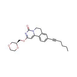 CCCCC#Cc1ccc2c(c1)CCn1c-2cc(OC[C@@H]2COCCO2)nc1=O ZINC000142919908