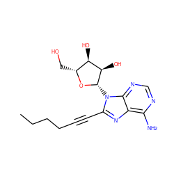 CCCCC#Cc1nc2c(N)ncnc2n1[C@@H]1O[C@H](CO)[C@@H](O)[C@H]1O ZINC000038422336