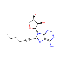 CCCCC#Cc1nc2c(N)ncnc2n1[C@@H]1OC[C@@H](O)[C@H]1O ZINC000082150032