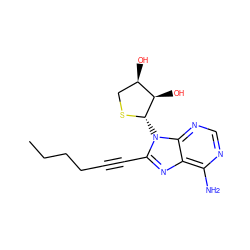 CCCCC#Cc1nc2c(N)ncnc2n1[C@@H]1SC[C@@H](O)[C@H]1O ZINC000066124291