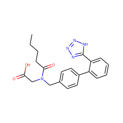 CCCCC(=O)N(CC(=O)O)Cc1ccc(-c2ccccc2-c2nnn[nH]2)cc1 ZINC000027079789