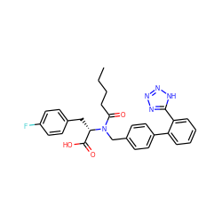 CCCCC(=O)N(Cc1ccc(-c2ccccc2-c2nnn[nH]2)cc1)[C@@H](Cc1ccc(F)cc1)C(=O)O ZINC000027076456