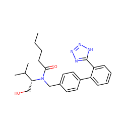 CCCCC(=O)N(Cc1ccc(-c2ccccc2-c2nnn[nH]2)cc1)[C@H](CO)C(C)C ZINC000027089011