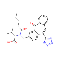 CCCCC(=O)N(Cc1ccc2c(-c3nnn[nH]3)cc3ccccc3c(=O)c2c1)[C@H](C(=O)O)C(C)C ZINC000013742164