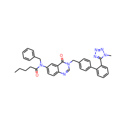 CCCCC(=O)N(Cc1ccccc1)c1ccc2ncn(Cc3ccc(-c4ccccc4-c4nnnn4C)cc3)c(=O)c2c1 ZINC000028767667