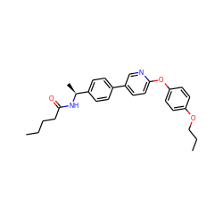 CCCCC(=O)N[C@@H](C)c1ccc(-c2ccc(Oc3ccc(OCCC)cc3)nc2)cc1 ZINC000045318614