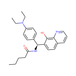 CCCCC(=O)N[C@@H](c1ccc(N(CC)CC)cc1)c1ccc2cccnc2c1O ZINC000002998195