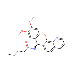 CCCCC(=O)N[C@@H](c1ccc(OC)c(OC)c1)c1ccc2cccnc2c1O ZINC000004817566