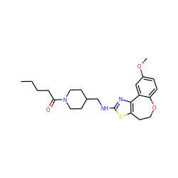 CCCCC(=O)N1CCC(CNc2nc3c(s2)CCOc2ccc(OC)cc2-3)CC1 ZINC000026490444