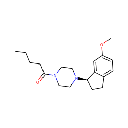 CCCCC(=O)N1CCN([C@@H]2CCc3ccc(OC)cc32)CC1 ZINC000013488635