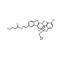 CCCCC(=O)NCCc1ccc2[nH]c3c(c2c1)C[C@@]1(O)[C@H]2Cc4ccc(O)c5c4[C@@]1(CCN2CC1CC1)[C@H]3O5 ZINC000026940898