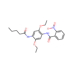 CCCCC(=O)Nc1cc(OCC)c(NC(=O)c2ccccc2[N+](=O)[O-])cc1OCC ZINC000008829254