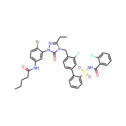 CCCCC(=O)Nc1ccc(Br)c(-n2nc(CC)n(Cc3ccc(-c4ccccc4S(=O)(=O)NC(=O)c4ccccc4F)cc3F)c2=O)c1 ZINC000095547567