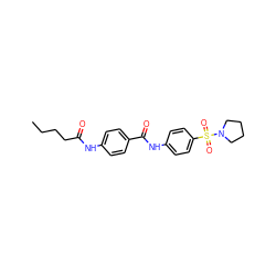 CCCCC(=O)Nc1ccc(C(=O)Nc2ccc(S(=O)(=O)N3CCCC3)cc2)cc1 ZINC000004196648