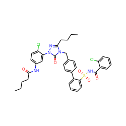 CCCCC(=O)Nc1ccc(Cl)c(-n2nc(CCCC)n(Cc3ccc(-c4ccccc4S(=O)(=O)NC(=O)c4ccccc4Cl)cc3)c2=O)c1 ZINC000026668087