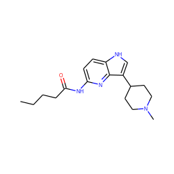 CCCCC(=O)Nc1ccc2[nH]cc(C3CCN(C)CC3)c2n1 ZINC000013523725