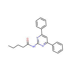 CCCCC(=O)Nc1nc(-c2ccccc2)cc(-c2ccccc2)n1 ZINC000013586470