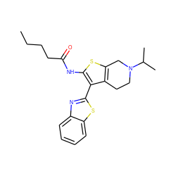 CCCCC(=O)Nc1sc2c(c1-c1nc3ccccc3s1)CCN(C(C)C)C2 ZINC000036381385