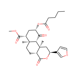 CCCCC(=O)O[C@H]1C[C@@H](C(=O)OC)[C@]2(C)CC[C@H]3C(=O)O[C@H](c4ccoc4)C[C@]3(C)[C@H]2C1=O ZINC000040976887