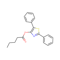 CCCCC(=O)Oc1nc(-c2ccccc2)sc1-c1ccccc1 ZINC000013822608