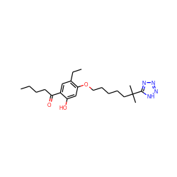 CCCCC(=O)c1cc(CC)c(OCCCCCC(C)(C)c2nnn[nH]2)cc1O ZINC000103262813