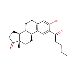 CCCCC(=O)c1cc2c(cc1O)CC[C@@H]1[C@@H]2CC[C@]2(C)C(=O)CC[C@@H]12 ZINC000035942222