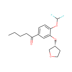 CCCCC(=O)c1ccc(OC(F)F)c(O[C@@H]2CCOC2)c1 ZINC000040380078