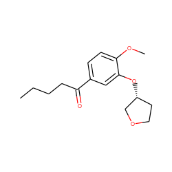 CCCCC(=O)c1ccc(OC)c(O[C@@H]2CCOC2)c1 ZINC000040380768