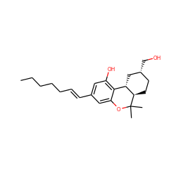 CCCCC/C=C/c1cc(O)c2c(c1)OC(C)(C)[C@@H]1CC[C@@H](CO)C[C@@H]21 ZINC000013758804